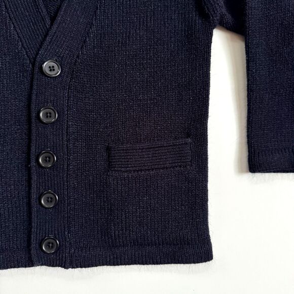 Dickies Kids Navy Blue V-Neck Uniform Button Cardigan XS 4 - Picture 4 of 4